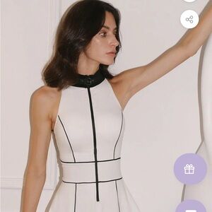 Wiskii Future Playground dress in cream and Black Women's tennis, pickeball